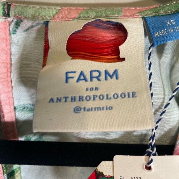 Farm Rio Anthropologie Deep-V Wide Leg Jumpsuit Tropical Floral Pink NWT Sz XS - Picture 9 of 16